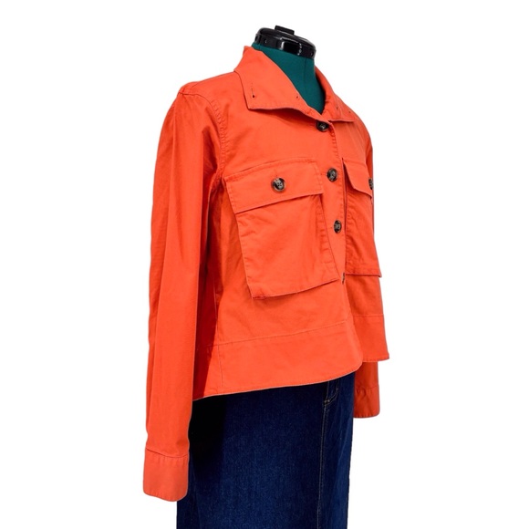 Cabi Resort Jacket # 5098, Tiger Lily Orange Canvas Swing Style Jacket, Small - Picture 13 of 17